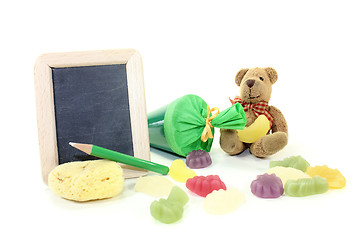 Image showing Back to School with blackboard and pencil