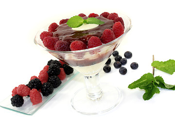 Image showing Layered dessert with peppermint