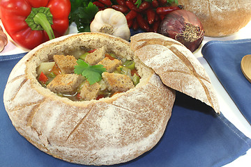 Image showing fresh Bread Soup with parsley