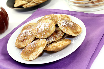 Image showing Poffertjes with sweet powdered sugar