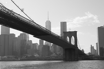 Image showing Brooklyn bridge in black and white