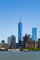 Image showing Freedom tower from a ferry