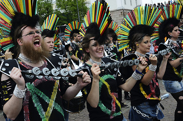 Image showing Helsinki, Finland – June 6, 2015: Traditional summer samba car