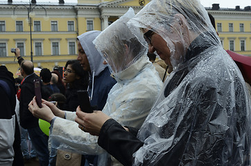 Image showing Helsinki, Finland – June 6, 2015: Traditional summer samba car