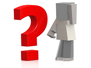 Image showing Puppet with red question mark