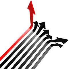 Image showing Red black line arrow