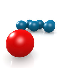 Image showing Red leading ball