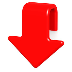 Image showing Red arrow down