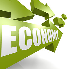 Image showing Economy arrow green
