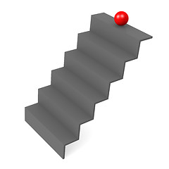 Image showing Stair to red ball