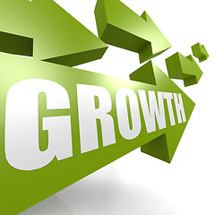 Image showing Growth arrow in green