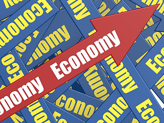 Image showing Economy arrow