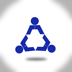 Image showing Blue people triangle