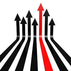 Image showing Red black line arrow