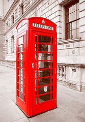 Image showing Retro look London telephone box