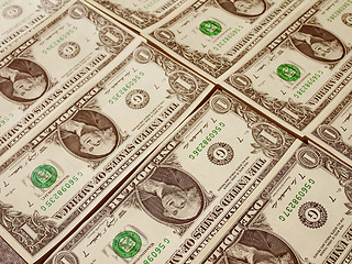 Image showing Retro look Dollar notes 1 Dollar