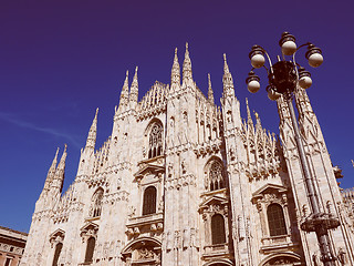 Image showing Retro look Milan Cathedral