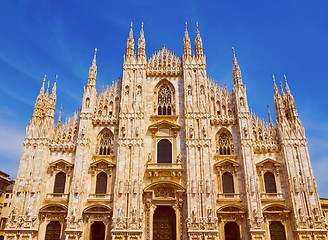 Image showing Retro look Milan cathedral