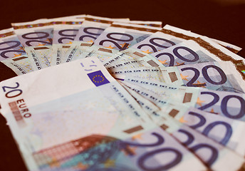 Image showing Retro look Euro bank notes