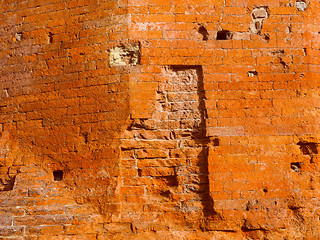 Image showing Retro look Red brick wall