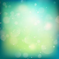 Image showing Blue and green defocused lights background. EPS 10