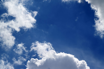 Image showing Blue sky with sunlight clouds 