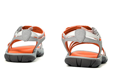 Image showing Summer sandals. Back view.