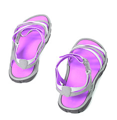 Image showing Summer sandals.Top view.