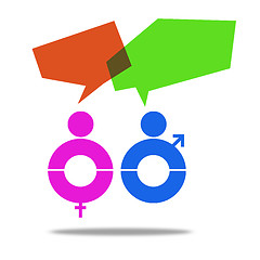 Image showing Male female talking