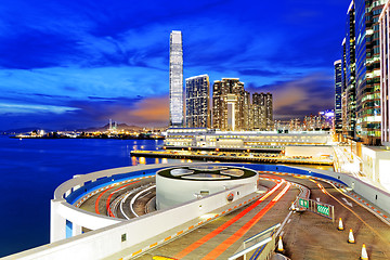 Image showing traffic in modern city at night