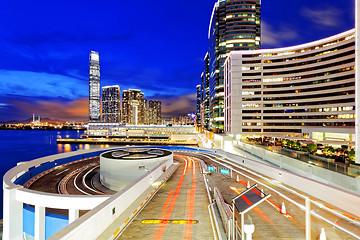 Image showing traffic in modern city at night