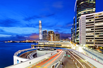 Image showing traffic in modern city at night