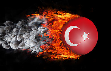 Image showing Flag with a trail of fire and smoke - Turkey