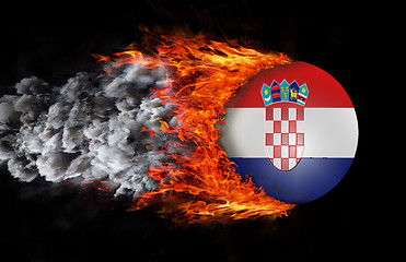 Image showing Flag with a trail of fire and smoke - Croatia