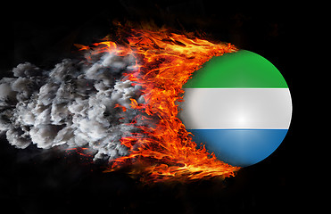 Image showing Flag with a trail of fire and smoke - Sierra Leone