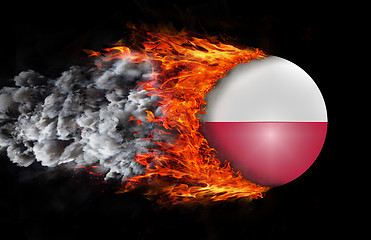 Image showing Flag with a trail of fire and smoke - Poland