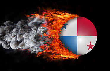 Image showing Flag with a trail of fire and smoke - Panama