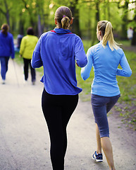 Image showing Female jogger in   park