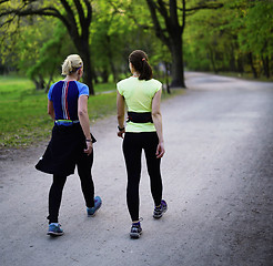 Image showing Female jogger in   park