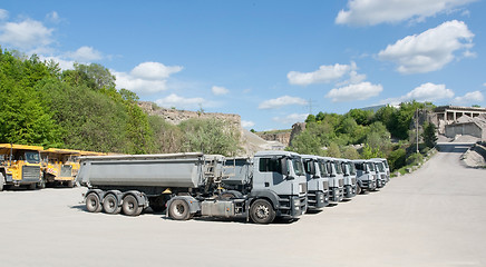 Image showing trucks in a quarry