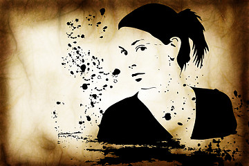 Image showing hand drawn silhouette of a woman