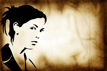 Image showing hand drawn silhouette of a woman