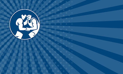 Image showing Business card Wrestlers Wrestling Circle Icon
