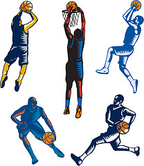 Image showing Basketball Woodcut Collection