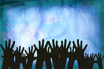 Image showing Hands in a crowd