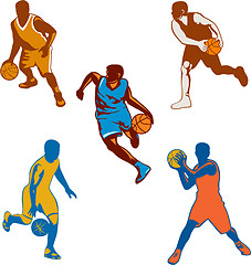 Image showing Basketball Player Dribbling Ball Collection