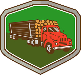 Image showing Truck Vintage Logging Shield Retro