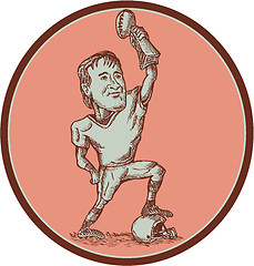 Image showing American Football Player Champion Trophy Drawing