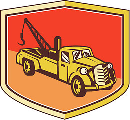 Image showing Vintage Tow Truck Wrecker Shield Retro