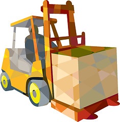 Image showing Forklift Truck Materials Handling Box Low Polygon